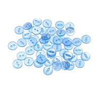 sourcing map 50pcs 16L Sky Blue Round Sewing Buttons 10mm 3/8" Resin 2-Hole Fish Eye Craft Replacement Button for Craft Pants Dress Skirt Clothing Fastener Buttons