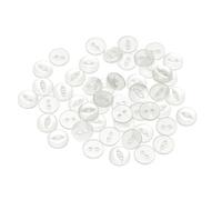 sourcing map 50pcs 16L White Round Sewing Buttons 10mm 3/8" Resin 2-Hole Fish Eye Craft Replacement Button for Craft Pants Dress Skirt Clothing Fastener Buttons