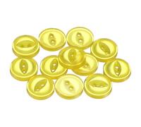 sourcing map 50pcs 16L Yellow Round Sewing Buttons 10mm 3/8" Resin 2-Hole Fish Eye Craft DIY Replacement Button for Craft Pants Dress Skirt Clothing Fastener Buttons