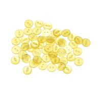 sourcing map 50pcs 16L Yellow Round Sewing Buttons 10mm 3/8" Resin 2-Hole Fish Eye Craft Replacement Button for Craft Pants Dress Skirt Clothing Fastener Buttons