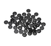 sourcing map 50pcs 18L Black Round Sewing Buttons 11.5mm 15/32" Resin 2-Hole Fish Eye Craft Replacement Button for Craft Pants Dress Skirt Clothing Fastener Buttons