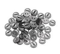 sourcing map 50pcs 18L Light Gray Round Sewing Buttons 11.5mm 15/32" Resin 2-Hole Fish Eye Craft DIY Replacement Button for Craft Pants Dress Skirt Clothing Fastener Buttons