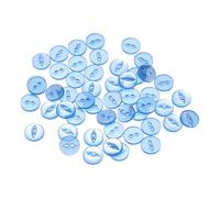 sourcing map 50pcs 18L Sky Blue Round Sewing Buttons 11.5mm 15/32" Resin 2-Hole Fish Eye Craft Replacement Button for Craft Pants Dress Skirt Clothing Fastener Buttons