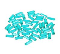 sourcing map 50Pcs 19x7mm Crystal Clear Flat Back Sew on Rectangle Plastic Rhinestones Beads Sewing Acrylic Gems with Holes for DIY Crafts Clothes Jewelry Decoration, Emerald