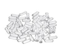 sourcing map 50Pcs 19x7mm Crystal Clear Flat Back Sew on Rectangle Plastic Rhinestones Beads Sewing Acrylic Gems with Holes for DIY Crafts Clothes Jewelry Decoration, White