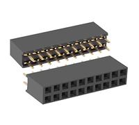 sourcing map 50Pcs 2.54mm Pitch 2x10-Pin Double Row Straight Connector Female Pin Header Strip PCB Board Socket