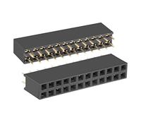 sourcing map 50Pcs 2.54mm Pitch 2x12-Pin Double Row Straight Connector Female Pin Header Strip PCB Board Socket