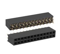 sourcing map 50Pcs 2.54mm Pitch 2x13-Pin Double Row Straight Connector Female Pin Header Strip PCB Board Socket