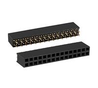 sourcing map 50Pcs 2.54mm Pitch 2x15-Pin Double Row Straight Connector Female Pin Header Strip PCB Board Socket