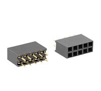 sourcing map 50Pcs 2.54mm Pitch 2x5-Pin Double Row Straight Connector Female Pin Header Strip PCB Board Socket