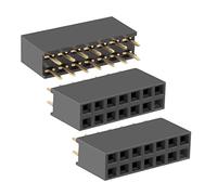 sourcing map 50Pcs 2.54mm Pitch 2x7-Pin Double Row Straight Connector Female Pin Header Strip PCB Board Socket