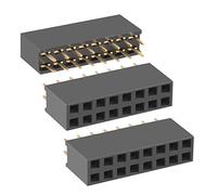 sourcing map 50Pcs 2.54mm Pitch 2x8-Pin Double Row Straight Connector Female Pin Header Strip PCB Board Socket