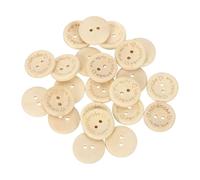 sourcing map 50pcs 2 Hole Craft Sewing Button 20mm Handmade Wood Replacement Round Buttons for Clothing Decoration DIY Accessories, Yellow