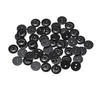 sourcing map 50pcs 20L Black Round Sewing Buttons 12.5mm 1/2" Resin 2-Hole Fish Eye Craft Replacement Button for Craft Pants Dress Skirt Clothing Fastener Buttons