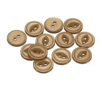 sourcing map 50pcs 20L Brown Round Sewing Buttons 12.5mm 1/2" Resin 2-Hole Fish Eye Craft DIY Replacement Button for Craft Pants Dress Skirt Clothing Fastener Buttons