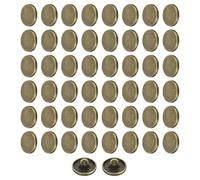 sourcing map 50pcs 20L Metal Round Flat Sewing Buttons 12mm Alloy Shank Craft Replacement Button for Men Women Suit Woolen Coat Shirt Trousers Sewing Crafts, Bronze