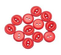 sourcing map 50pcs 20L Red Round Sewing Buttons 12.5mm 1/2" Resin 2-Hole Fish Eye Craft DIY Replacement Button for Craft Pants Dress Skirt Clothing Fastener Buttons