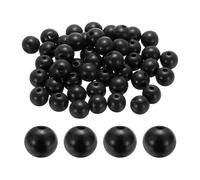 sourcing map 50pcs 20mm Black Wood Beads 3.3mm Large Hole Round Wooden Loose Spacer Beads for Jewelry Making Necklace Bracelets DIY Crafts Macrame Handmade Decorations