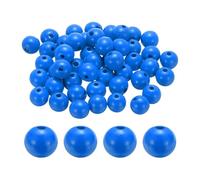 sourcing map 50pcs 20mm Deep Blue Wood Beads 3.3mm Large Hole Round Wooden Loose Spacer Beads for Jewelry Making Necklace Bracelets DIY Crafts Macrame Handmade Decorations