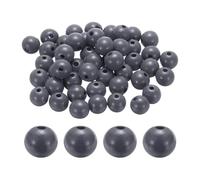 sourcing map 50pcs 20mm Deep Gray Wood Beads 3.3mm Large Hole Round Wooden Loose Spacer Beads for Jewelry Making Necklace Bracelets DIY Crafts Macrame Handmade Decorations