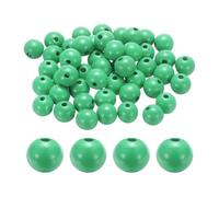 sourcing map 50pcs 20mm Medium Green Wood Beads 3.3mm Large Hole Round Wooden Loose Spacer Beads for Jewelry Making Necklace Bracelets DIY Crafts Macrame Handmade Decorations