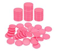 sourcing map 50Pcs 20mm Plastic Poker Chips, Mini Bingo Chips Learning Counters Counting Counters Disks Markers Opaque Game Tokens for Game Play Math Counting, Pink