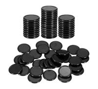 sourcing map 50Pcs 20mm Plastic Poker Chips, Mini Bingo Chips Learning Counters Counting Counters Disks Markers Opaque Game Tokens for Game Play Math Counting, Black