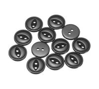 sourcing map 50pcs 24L Black Round Sewing Buttons 15mm 5/8" Resin 2-Hole Fish Eye Craft DIY Replacement Button for Craft Pants Dress Skirt Clothing Fastener Buttons