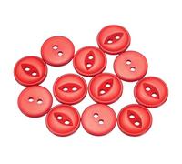 sourcing map 50pcs 24L Red Round Sewing Buttons 15mm 5/8" Resin 2-Hole Fish Eye Craft DIY Replacement Button for Craft Pants Dress Skirt Clothing Fastener Buttons