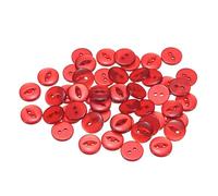 sourcing map 50pcs 24L Red Round Sewing Buttons 15mm 5/8" Resin 2-Hole Fish Eye Craft Replacement Button for Craft Pants Dress Skirt Clothing Fastener Buttons