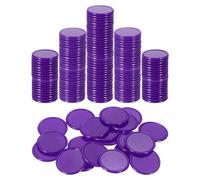 sourcing map 50Pcs 25mm Plastic Poker Chips, Mini Bingo Chips Learning Counters Counting Counters Disks Markers Opaque Game Tokens for Game Play Math Counting, Purple