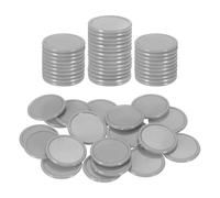 sourcing map 50Pcs 25mm Plastic Poker Chips, Mini Bingo Chips Learning Counters Counting Counters Disks Markers Opaque Game Tokens for Game Play Math Counting, Grey