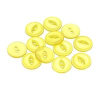 sourcing map 50pcs 28L Yellow Round Sewing Buttons 18mm 11/16" Resin 2-Hole Fish Eye Craft DIY Replacement Button for Craft Pants Dress Skirt Clothing Fastener Buttons