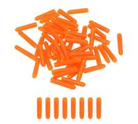 sourcing map 50pcs 2mm Rubber End Caps Cover PVC Vinyl Screw Thread Protector Round Wire Shelf Caps for Screw Bolt Pipe Fence Post, Orange