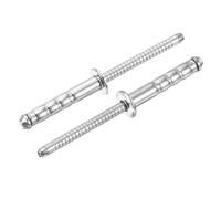 sourcing map 50Pcs 3/16" x 1" 304 Stainless Steel Round Head Double-Drum Blind Rivets, Pull Nail Drum Type Blind Rivets for DIY, Sheet Metal, Automotive Repairs, Furniture, Boat (Silver)