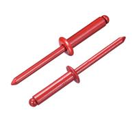 sourcing map 50Pcs 3/16"x3/4" Aluminum Blind Rivets, Aluminum Grip and Steel Mandrel, Dome Head Long Split Rivets for Metal, Furniture, Automotive, Red