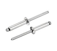 sourcing map 50Pcs 3/16"x7/8" 304 Stainless Steel Dome-Head Blind Rivets, Open-End Type Blind Rivets for DIY, Sheet Metal, Automotive Repairs, Furniture, Boat, and Duct Work (Silver)