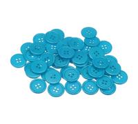sourcing map 50pcs 36L Sewing Buttons 7/8"(23mm) Resin Round Flat 4-Hole Craft Buttons for Sewing Clothing and DIY, Blue