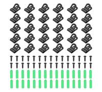 sourcing map 50Pcs 4mm(3/16") Fence Wire Clamps, Agricultural Fencing Mounting Clips R Type Cable Clamps with Screws and Expansion Tubes for Mount Welding Wires to Vinyl Wood Metal Fence