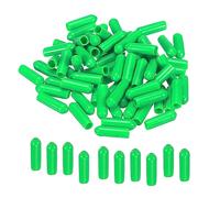 sourcing map 50pcs 4mm Rubber End Caps Cover PVC Vinyl Screw Thread Protector Round Wire Shelf Caps for Screw Bolt Pipe Fence Post, Green