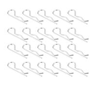 sourcing map 50Pcs 4mmx75mm Zinc-Plated Carbon Steel R Shaped Spring Cotter Pins, R Clips Cotter Pin Spring Fastener for Household Appliances, Sports Equipment, Car Mechanics Repair (White)