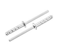 sourcing map 50Pcs 5/32" x 3/4" 304 Stainless Steel Round Head Double-Drum Blind Rivets, Pull Nail Drum Type Blind Rivets for DIY, Sheet Metal, Automotive Repairs, Furniture, Boat (Silver)