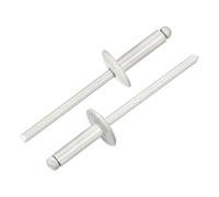 sourcing map 50Pcs 5/32"x1/2" Aluminum Blind Rivets, Aluminum Grip and Steel Mandrel, Large Flange Fastener Rivets for Metal, Furniture, Automotive, Gray