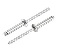 sourcing map 50Pcs 5/32"x3/4" 304 Stainless Steel Dome-Head Blind Rivets, Open-End Type Blind Rivets for DIY, Sheet Metal, Automotive Repairs, Furniture, Boat, and Duct Work (Silver)