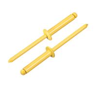 sourcing map 50Pcs 5/32"x3/4" Aluminum Blind Rivets, Aluminum Grip and Steel Mandrel, Dome Head Long Split Rivets for Metal, Furniture, Automotive, Yellow