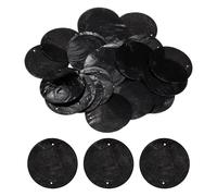 sourcing map 50Pcs 50mm Round Capiz Sea Shells, Round Natural Capiz Shells Discs Charm with Hole for Seashell Wind Chimes Curtain Home Decoration, Black