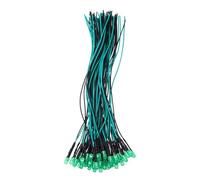 sourcing map 50pcs 5mm LED Diode Lights, Emerald Green DC 12V Pre-Wired Small Emitting LED Light High Brightness