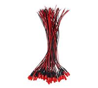 sourcing map 50pcs 5mm LED Diode Lights, Single Flash Red Light DC 12V Pre-Wired Small Emitting LED Light High Brightness