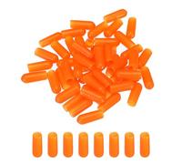sourcing map 50pcs 5mm Rubber End Caps Cover PVC Vinyl Screw Thread Protector Round Wire Shelf Caps for Screw Bolt Pipe Fence Post, Orange