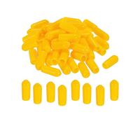 sourcing map 50pcs 5mm Rubber End Caps Cover PVC Vinyl Screw Thread Protector Round Wire Shelf Caps for Screw Bolt Pipe Fence Post, Yellow